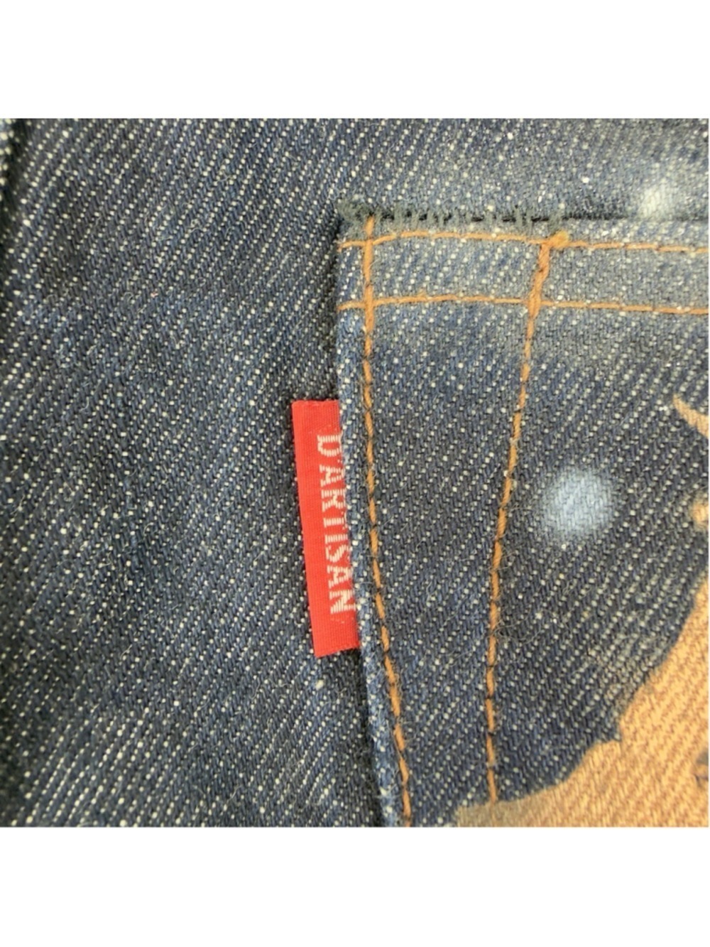 Studio D'Artisan Men's Jeans Red Selvedge Back Embroidery Size 31x25 - Picture 10 of 10